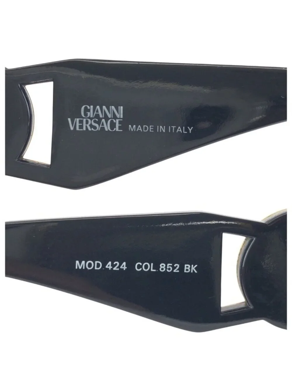 Versace Vintage Medusa Black Gold Acetate Metal Mod 424 Sunglasses Eyewear
